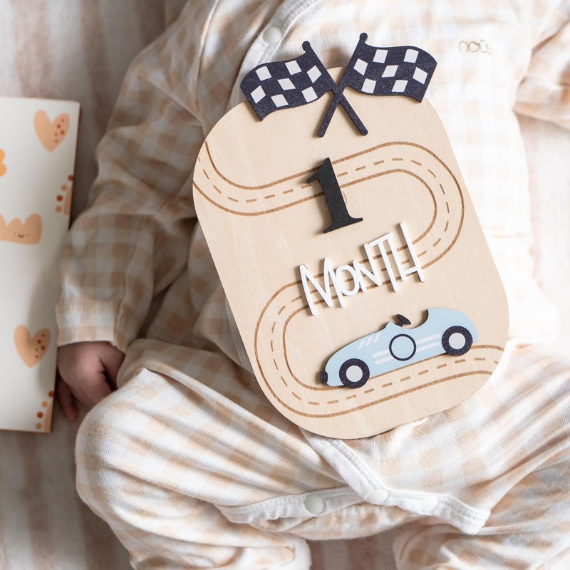 HONOCOOLS Store Baby Monthly Milestone Sign,1-12 Monthly Baby Milestone, Month Milestone Baby Boy, Baby Months Milestone, Newborn Photography Props Double-Sided (B15) - Image 3